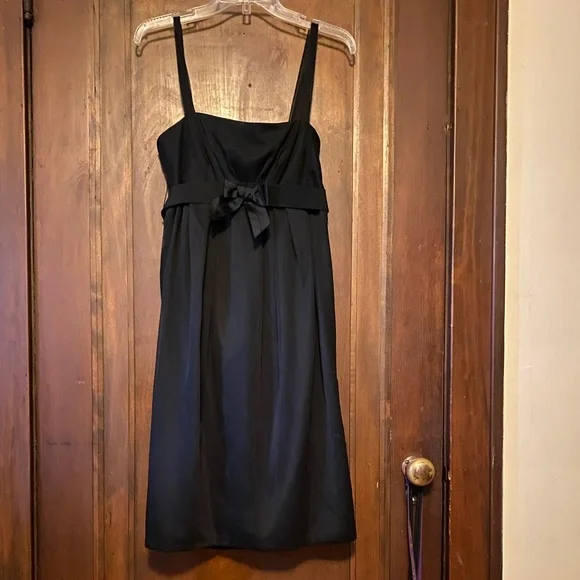 vera wang black cocktail dress Vera Wang ruched draped black cocktail dress wool blend sleeveless formal sheath